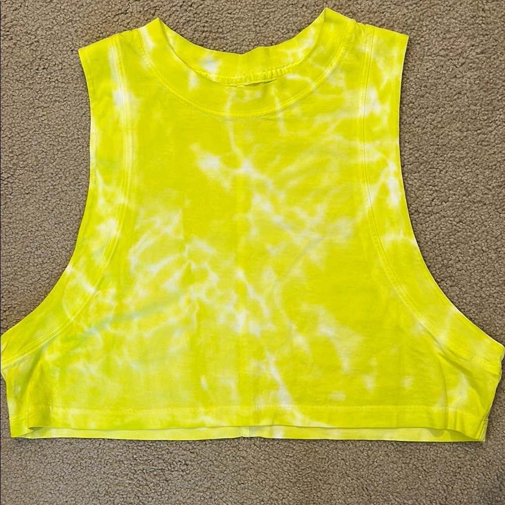 Lululemon All Yours Yellow Tie-Dye Women's Crop Tank